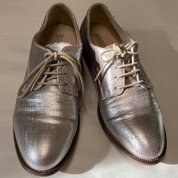Tosca Blu silver lace up loafers size 38 - perfect for autumn!! Metallic! - Picture 2 of 10